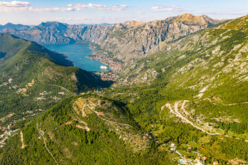 Aerial View of Kotor Bay's Magnificent Landscape