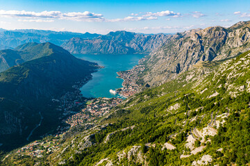 Aerial View of Kotor Bay's Magnificent Landscape