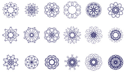 Set Of Decorations as Elements Or Floral Pattern - Multi In One Floral Pattern Bundle Collection