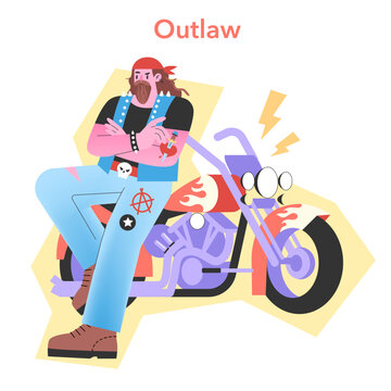Outlaw Archetype illustration. Edgy and bold vector design.