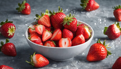 strawberries in a bowl