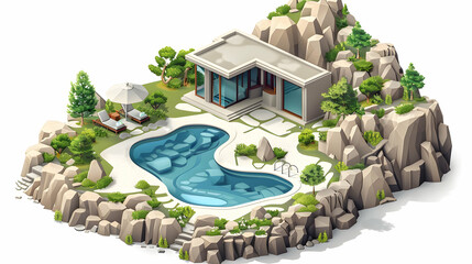 Highland Hot Springs Hideaway: A Secluded Retreat in the Tranquil Hills with Panoramic Highland Views