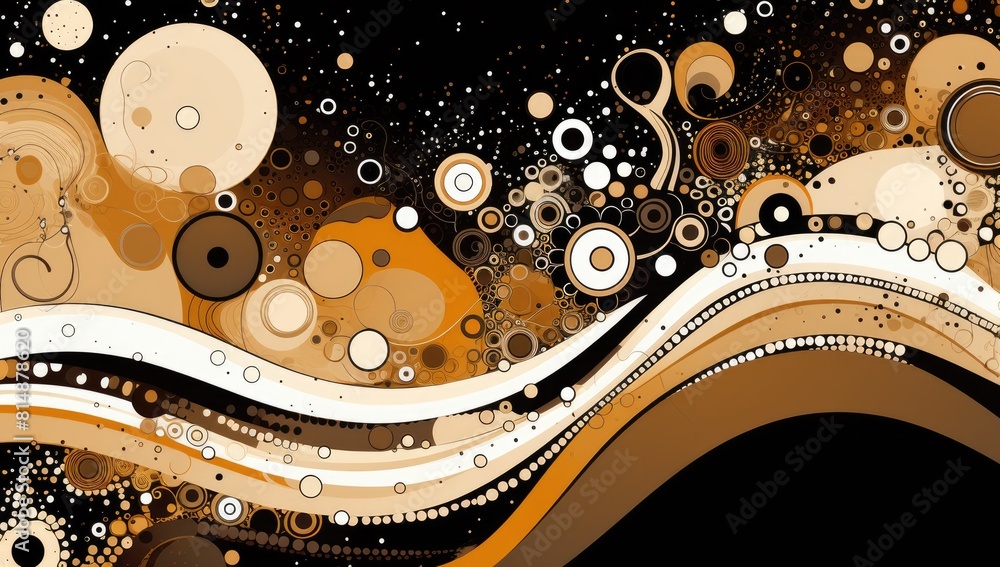 Poster circle of motion: artwork portraying a wave formed by an array of colors