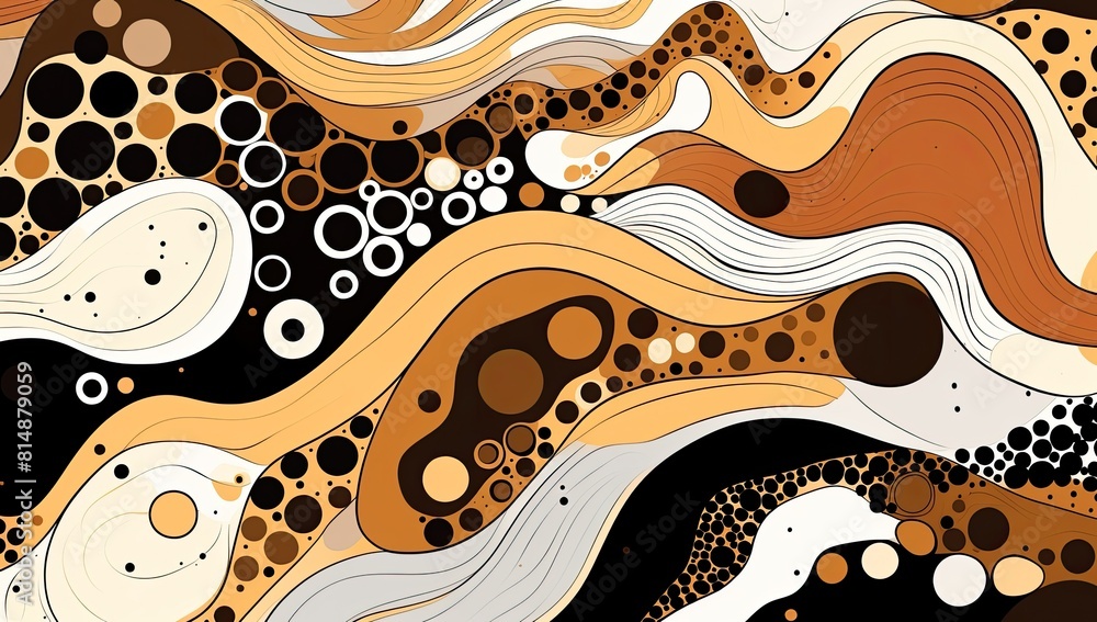 Poster circle of motion: artwork portraying a wave formed by an array of colors