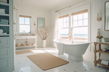 Luxurious Coastal Bathroom with Ocean View