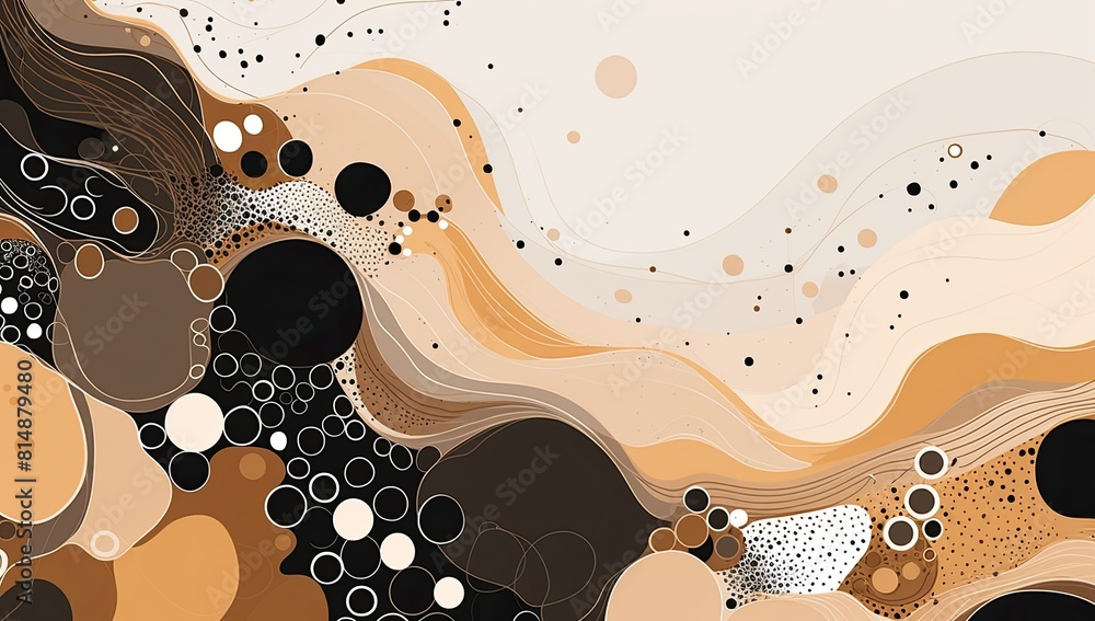 Poster chromatic wave: painting featuring a dynamic wave crafted from a spectrum of circles