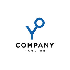 Letter Y magnifying glass logo vector template