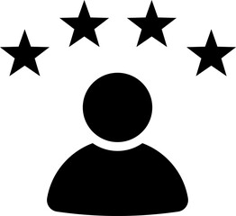 Customer experience vector icon. Star satisfaction rating vector icon sign, work experience symbol