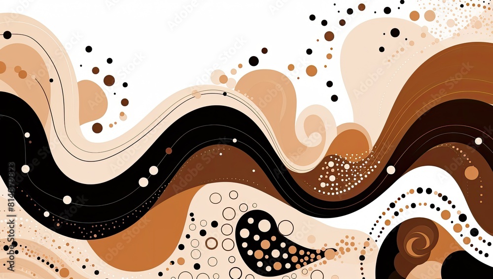 Poster chromatic wave: painting featuring a dynamic wave crafted from a spectrum of circles
