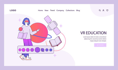 ar and vr2. Flat Vector Illustration