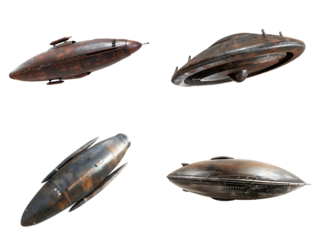 Imagine picture set of Unidentified Flying Object (UFO), Unidentified Aerial Phenomena (UAP), Strange objects may come from outer space or contain unexpected technology, inform Cylindric