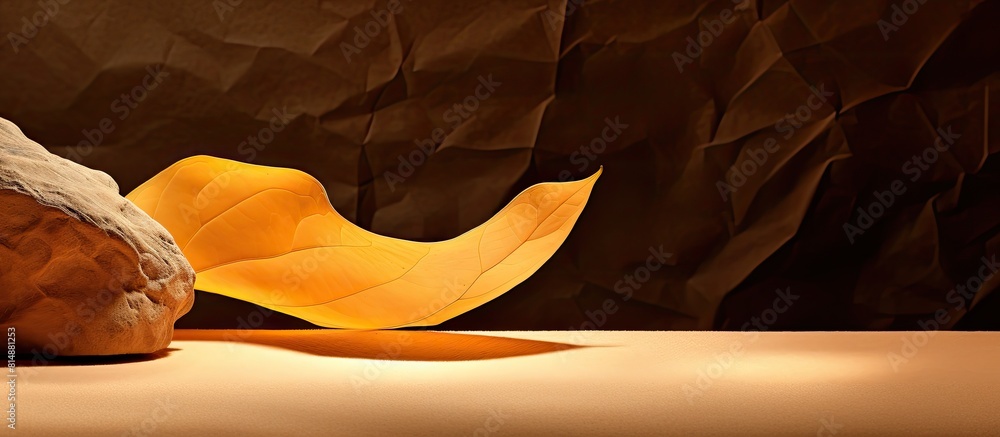 Poster with copy space image of a yellow brown abstract background this design depicts a curved paper and a