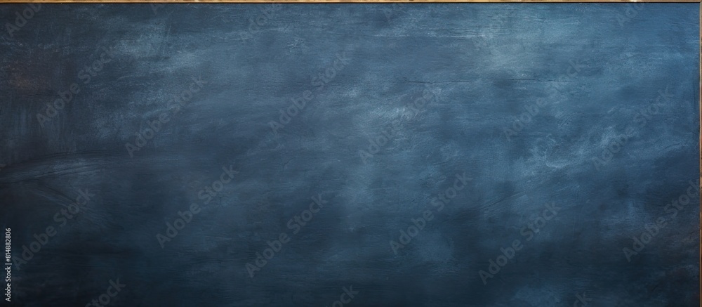Poster a dark blue chalkboard with traces of erasing featuring a full surface frame and a textured backgrou