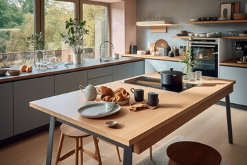 Modern Scandinavian Kitchen with Urban View