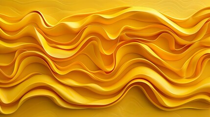 Obraz premium Abstract yellow wavy folds of satin fabric.