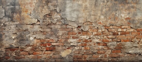 A background image featuring an aged wall and fragmented bricks offering space for text or graphics. Copyspace image