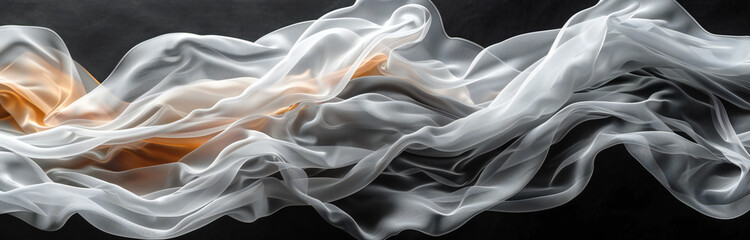 Fototapeta premium Floating Silk Fabric Pieces