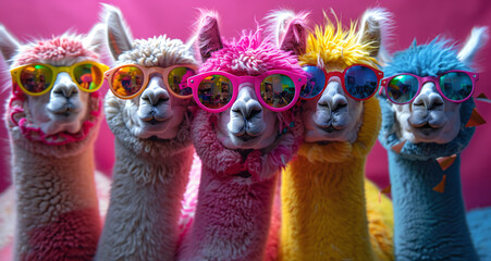 Alpacas in Colorful Costumes