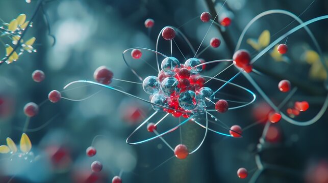 Detailed Fluorine Atom Visualization with 3D Rendering of Electrons and Electronegativity