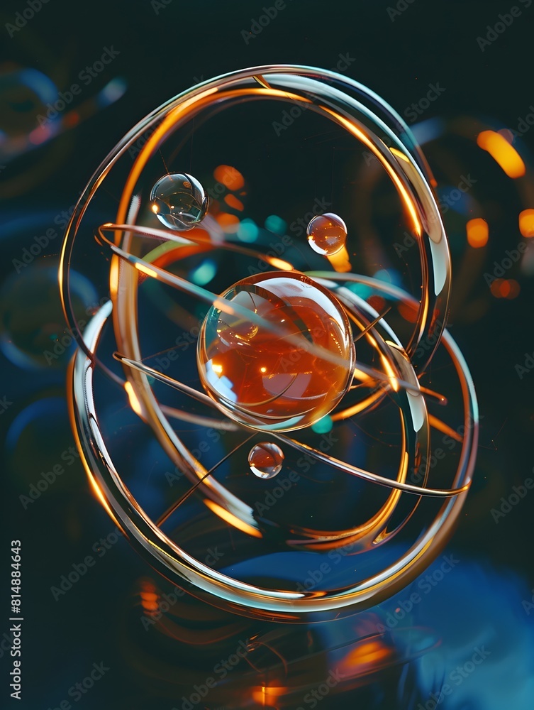 Poster visualizing electron orbital shapes in 3d rendered