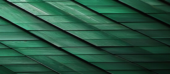 A fresh coat of green paint covers slanted or diagonal wooden planks creating a blank space for images. Copyspace image