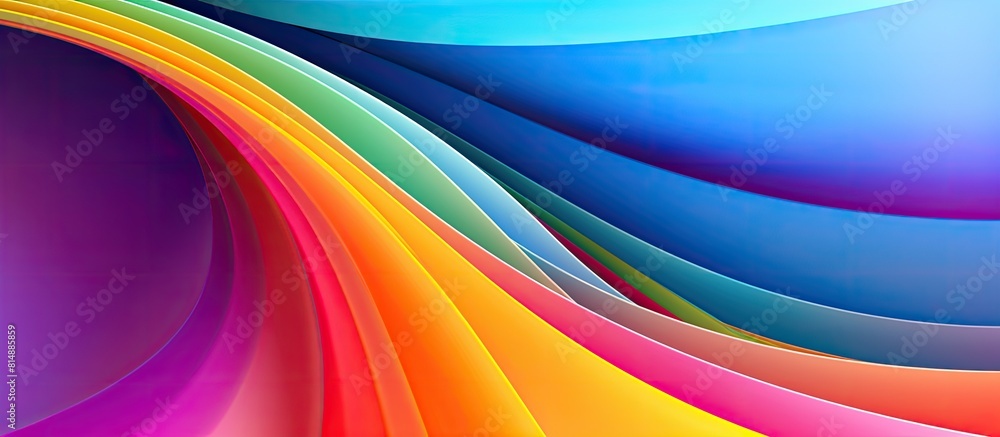 Wall mural a vibrant background with rainbow lines provides a captivating surface for a copy space image