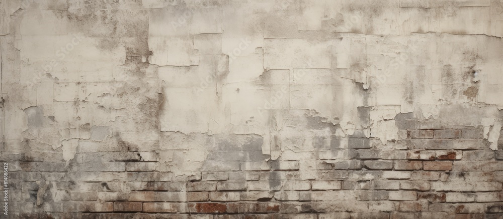 Poster an abstract copy space image of an old white brick wall with a wide texture the wall appears dirty a