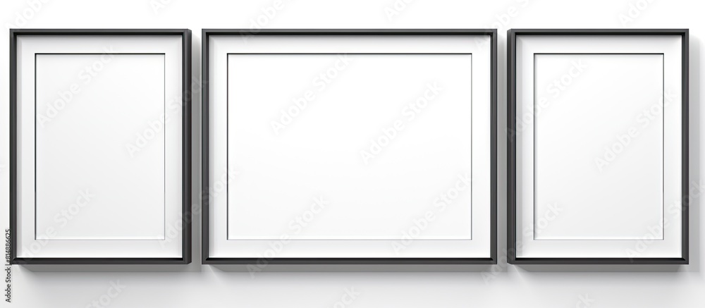 Poster white isolated background with a frame for a photo or picture providing ample copy space