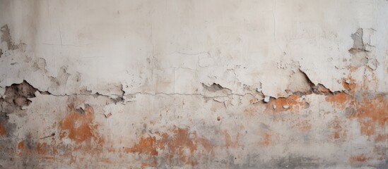 Texture of an aged concrete wall with peeling paint providing a blank space for an image. Copyspace image - Powered by Adobe