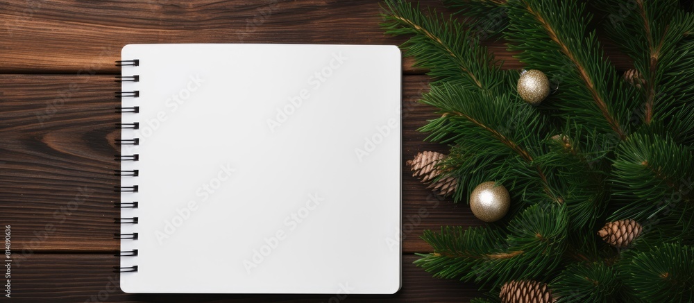 Poster top view of a flat lay christmas tree and new year concept the creative winter layout showcases ever
