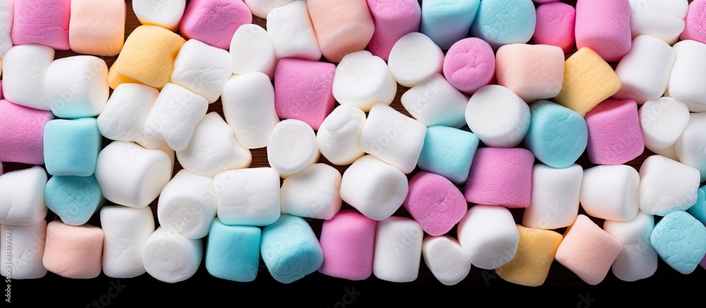 Poster a vibrant assortment of marshmallow candies that feature an array of delightful colors image with am