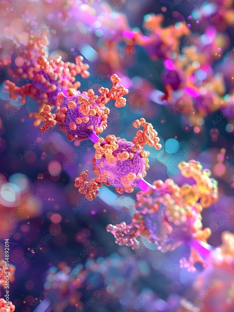 Poster molecular model of antigen structure illustrating immune system recognition and response