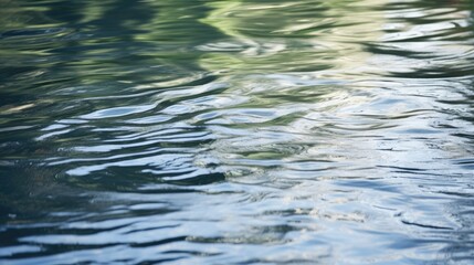 Close-up of wavy reflections on the surface of a calm lake or pond