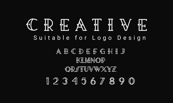 Minimalistic font for logo design,Luxury vector typeface for company font letter set.Decorative condensed display font vector - Powered by Adobe