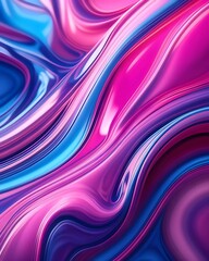 Mesmerizing Blend of Vibrant Pink, Blue, and Purple Liquids in a Smooth, Captivating Background