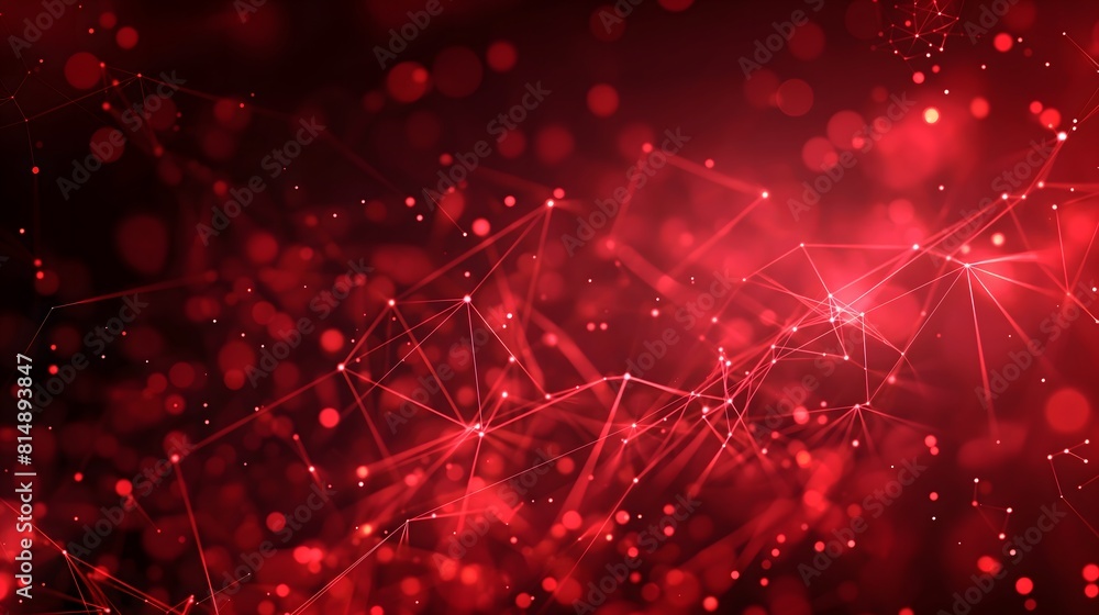 Poster a red background with many lines and dots