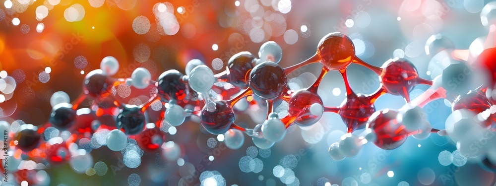 Poster molecular structure of cholesterol model in 3d rendering