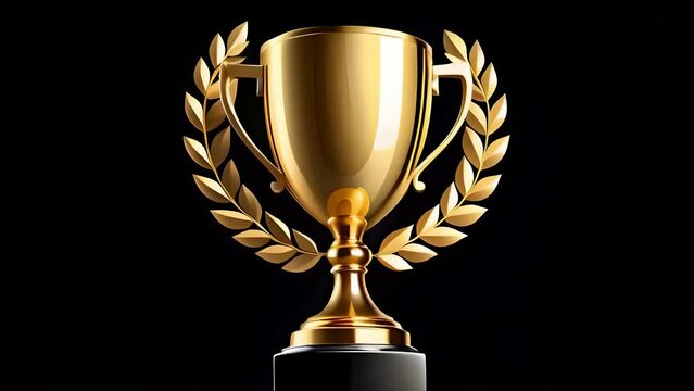 gold trophy cup. trophy achievement cup animation
