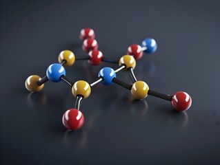 Molecular Diagram of Amino Acid Structure with Bonded Elements