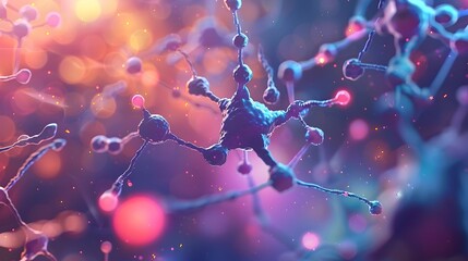 Captivating Rendering of a Neurotransmitter Molecule Illustrating Synaptic Transmission