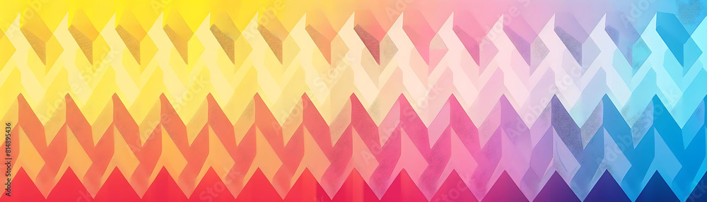 Poster zigzag lines pattern with color gradient on a wall