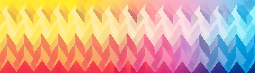 zigzag lines pattern with color gradient on a wall