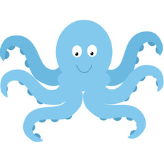 blue octopus cartoon