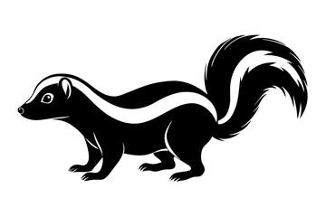  skunk line art silhouette illustration