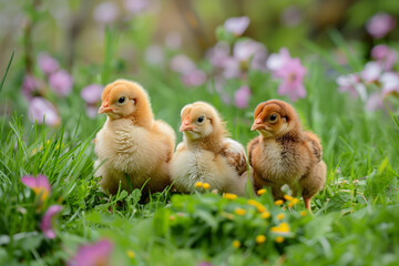 Fototapeta premium three little chickens