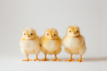 Naklejka premium three little yellow chickens
