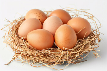 chicken eggs in the nest