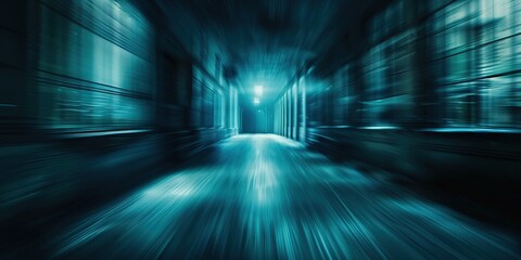 abstract background blur bokeh light street at night time with speed motion perspective, blurred thrilled, Generative Ai