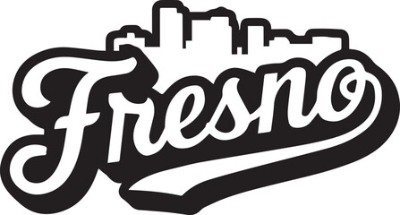 Fresno California Skyline Silhouette