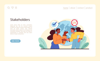 Stakeholders unite for climate health. Dynamic partnership reducing carbon footprint.